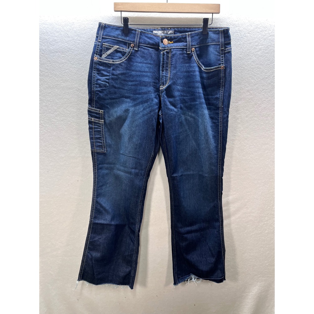 Ariat Rebar Durastretch Riveter Bootcut Jeans Womens 33R Plus Blue Denim 3175‎